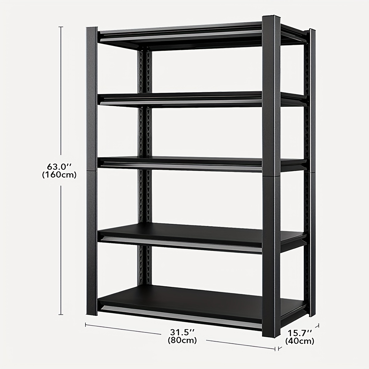 Image of Spacious Heavy-duty Bathroom Wall Shelf With Adjustable Shelves, Perfect For Storing Towels, Toiletries & More, Design, "w X 15.7"d "h (black), Standing Shelf