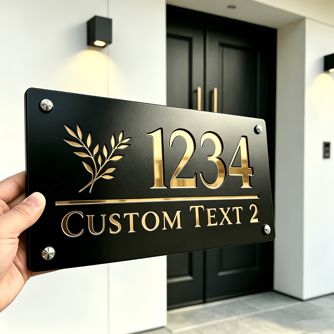 TEMU Customizable, Wheat Icon, Address Number Plate, House Number, Outdoor Sign, Nameplate, Decorative Address Plate, Office Number Plate, Mailbox