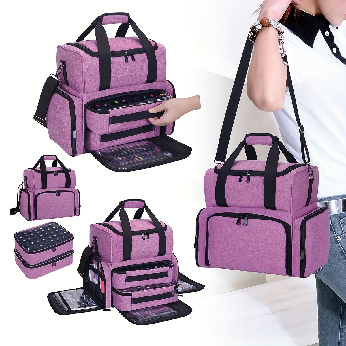 

Cosmetic Bag 80 , Storage Organizer 2 Detachable , Unscented For Manicurists And Enthusiasts