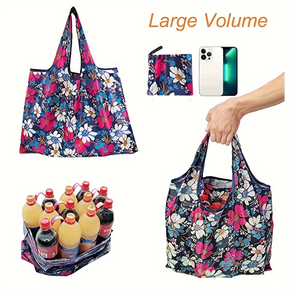 

Large Capacity All Over Pattern Shoulder Shopping Bag, Lightweight Versatile Outdoor Picnic Storage Bag