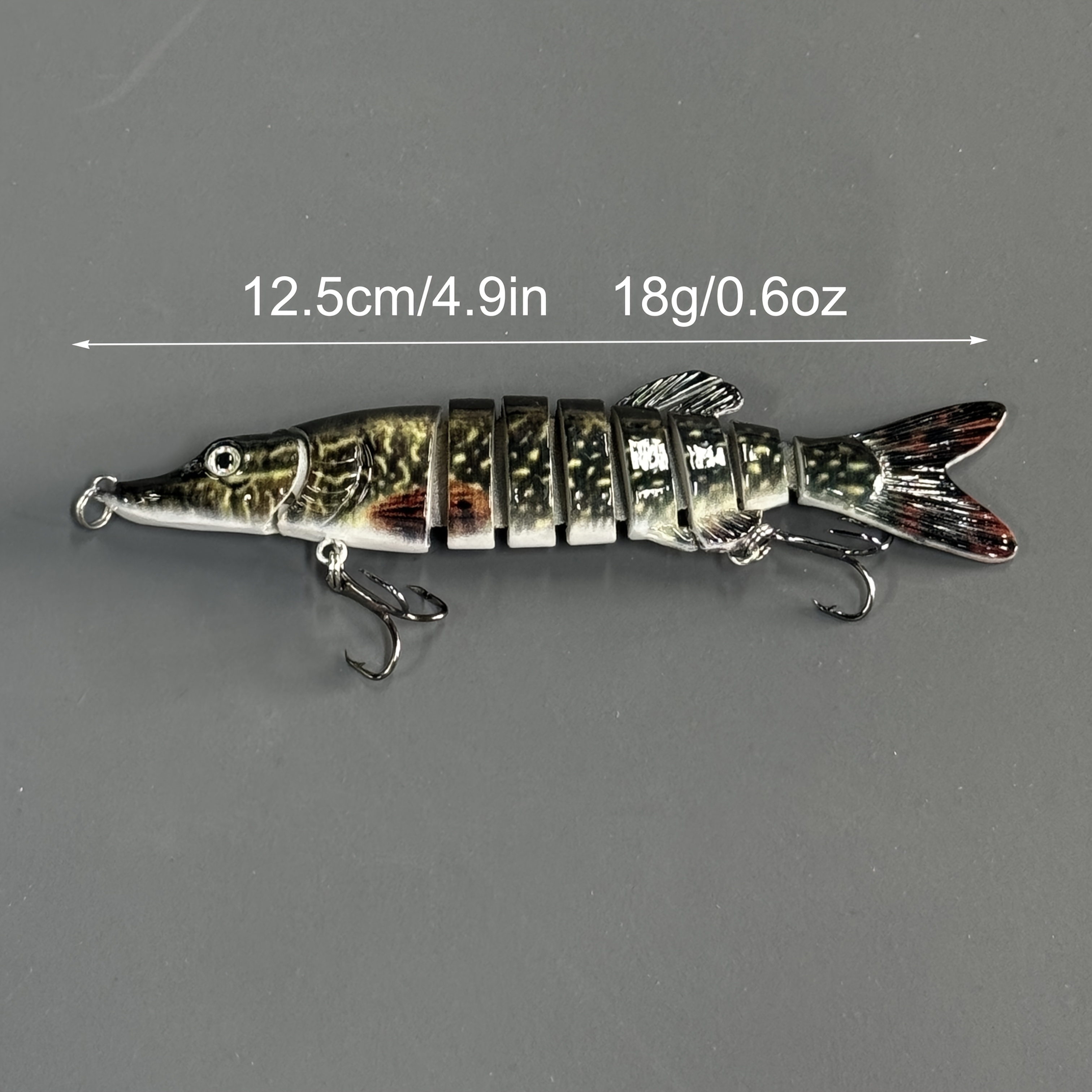 TEMU 1pc Fishing Lure Bait 12.5g 18g Sinking Wobble Artificial Fish Bait Dogfish Simulation Bait Wobble Swimming Style