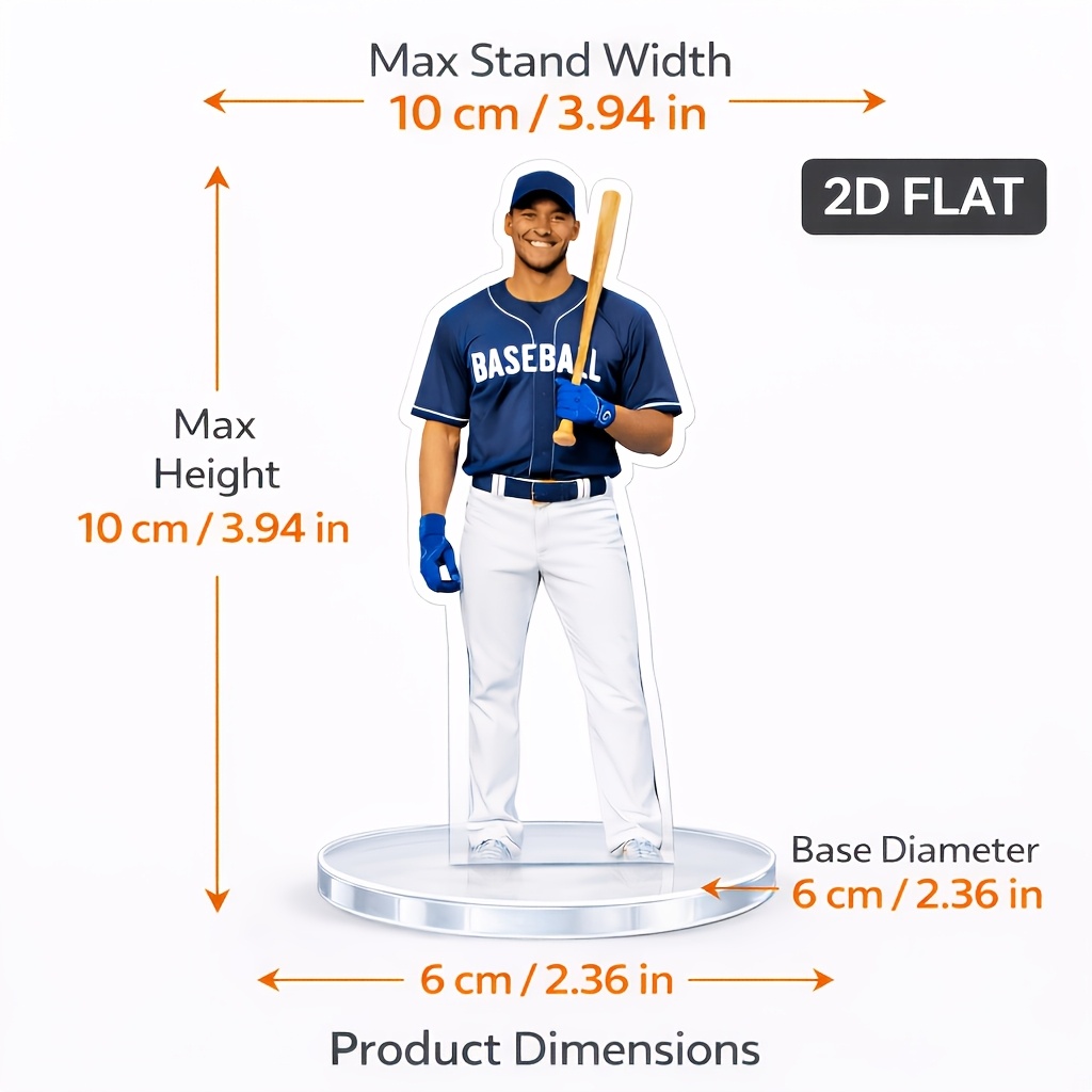 TEMU 2d Flat - [2d Flat] Personalized 2d Acrylic Figurines With Vibrant Photo Printing, Celebrating Your Moments. Make Perfect Gifts For Holidays,
