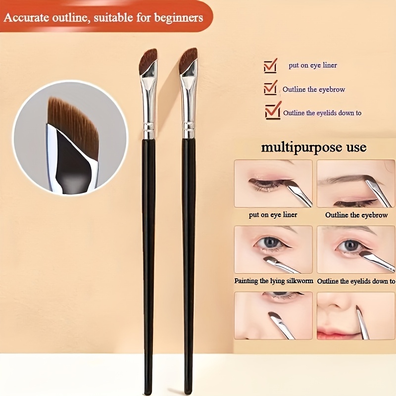 Brocha de Delineador de Ojos de para Nariz de de Ojos y Base,  Brocha de Maquillaje Ultra Delgada con Ángul