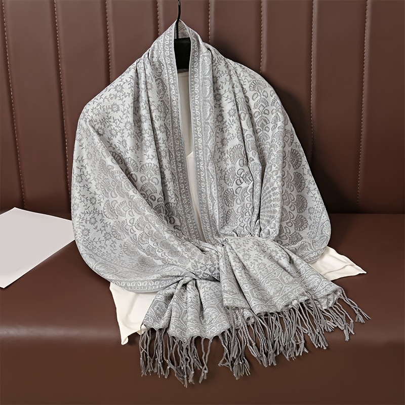 1pc Vintage Paisley Hijab For Women, Autumn/winter Casual Windproof Scarf, Shawl For Daily Wear