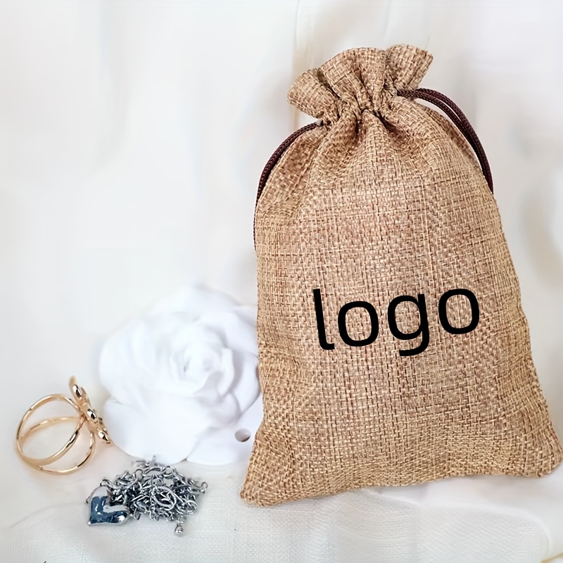 TEMU 25pcs/50pcs/100pcs Bolsas de Arpillera con Cordón Personalizadas para Café, Bolsas de Empaque para Regalos de Fiestas y Celebraciones