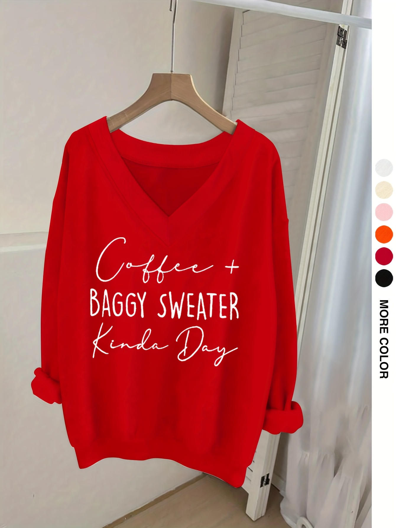   0926 casual v neck long sleeve sweatshirt with letter print womens long sleeve t shirt long sleeve   top