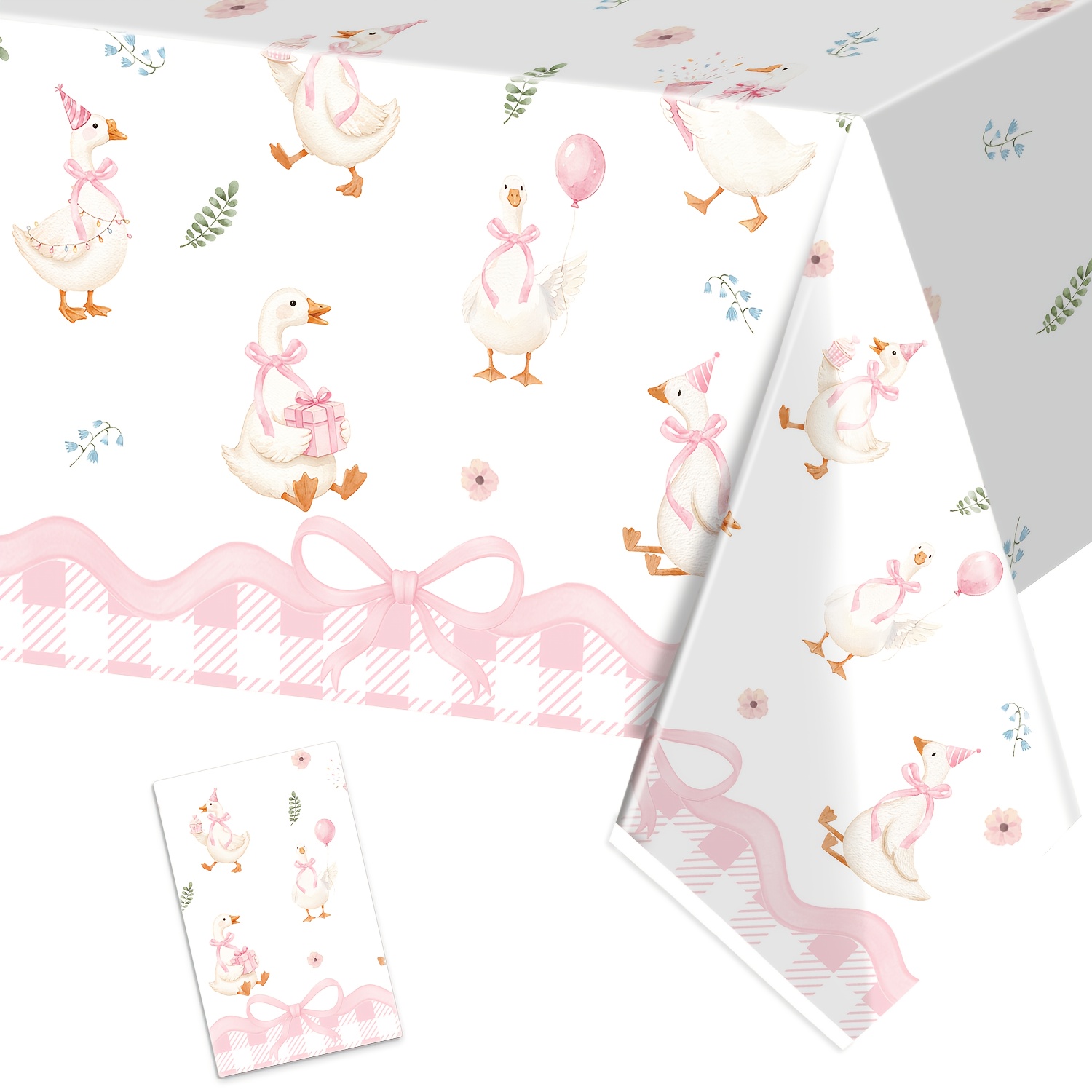 TEMU Party Tablecloth, 1pc Goofy Goose Party Decoration, Goofy Goose Party Tablecloth, Baby Christening Party Decorations, Party Decorations, Baby