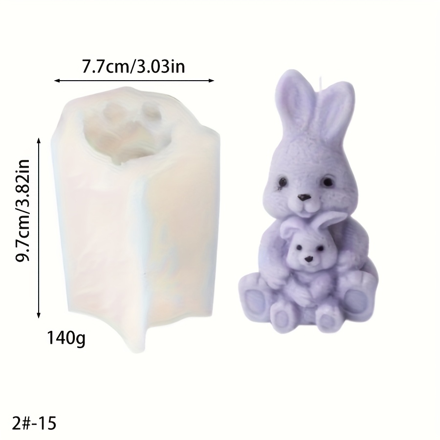 Image of Easter Sitting Rabbit Scented Candle Silicone Mold 1pc