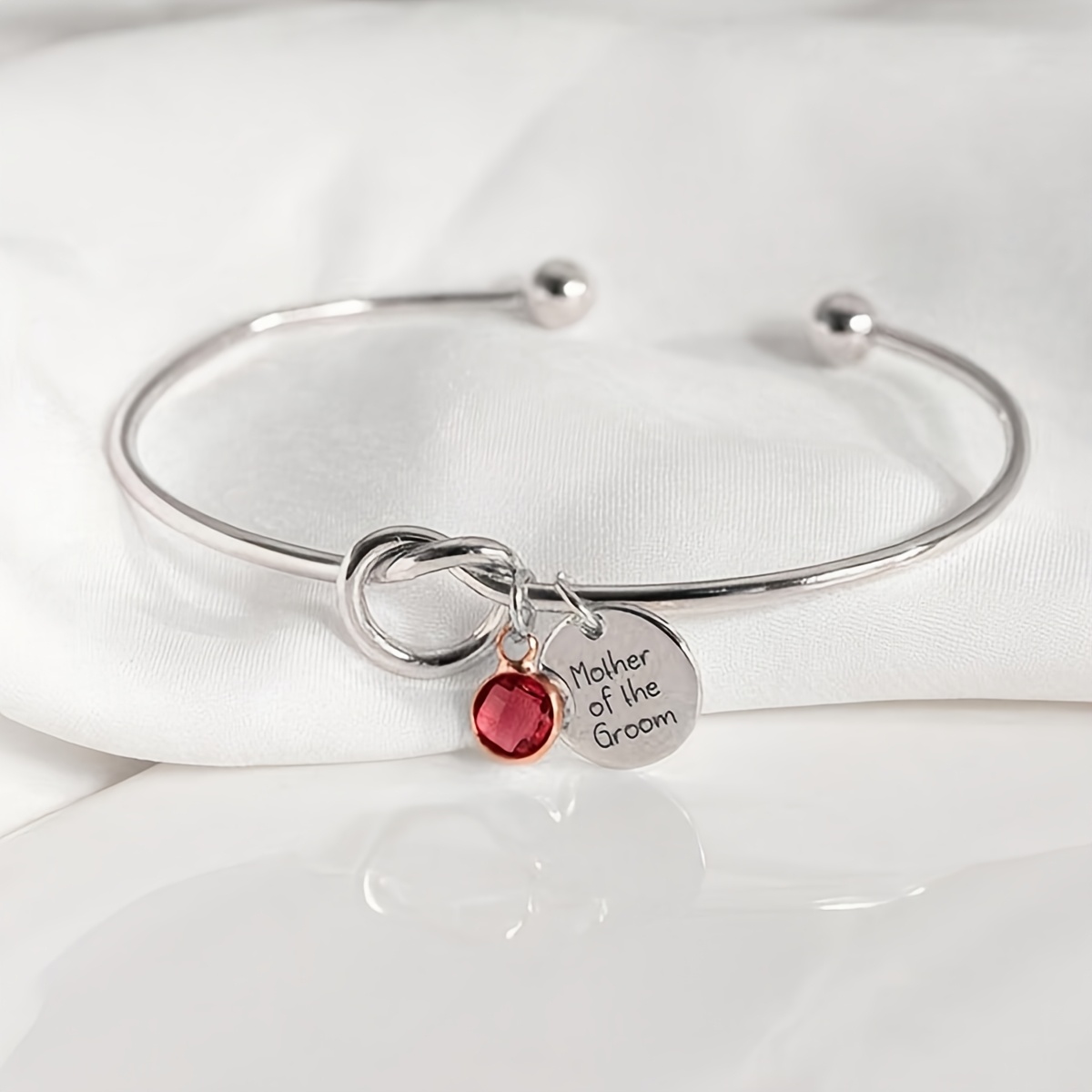 TEMU Bracelete Personalizado de Acero Inoxidable Dorado y Plateado con Opción de para Piedra de , Pulsera del Nudo de , Brazalete Abierto con Piedras