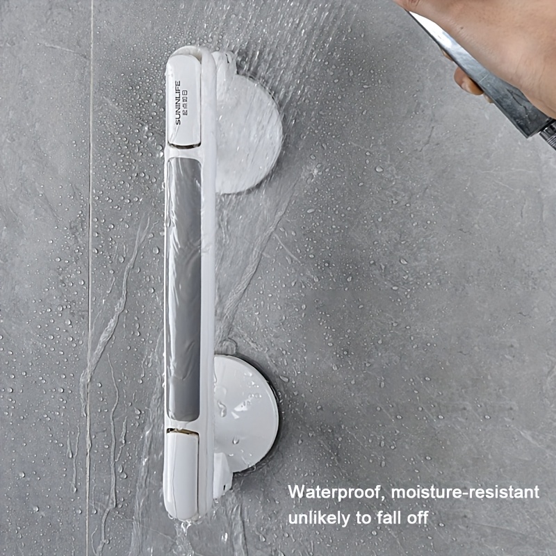 TEMU 1-pack Bathroom Safety Grab Bar - Non-slip Shower Handrail With Strong Suction Cup, Elderly/disabled/handicap Bathroom Grab Bar, No Drill