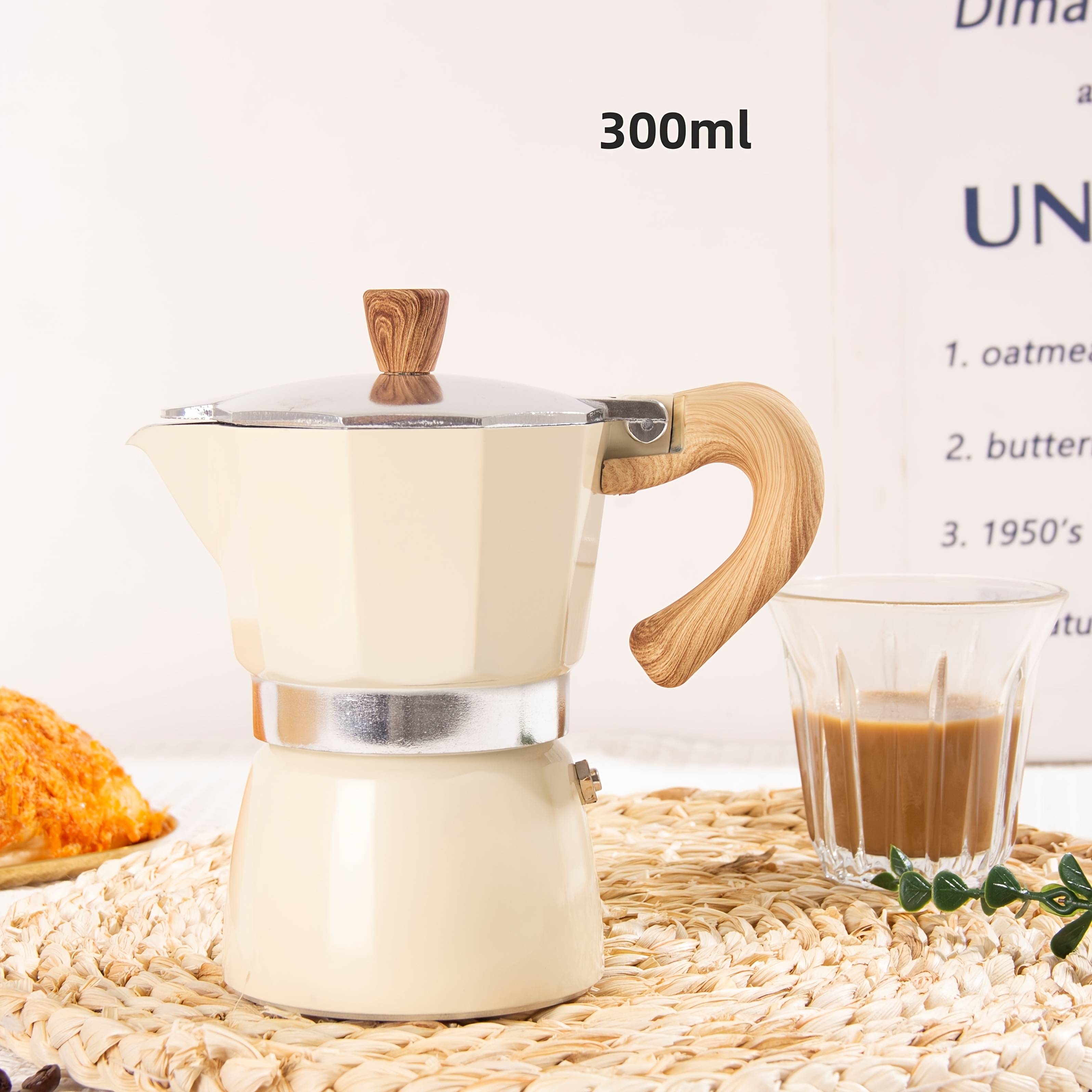 Italian Espresso Camping Coffee Pot, 150ml 300ml Practical Aluminum Coffee Pot, Octagonal Mocha Coffee Pot, Home Office Kitchen Coffee Pot