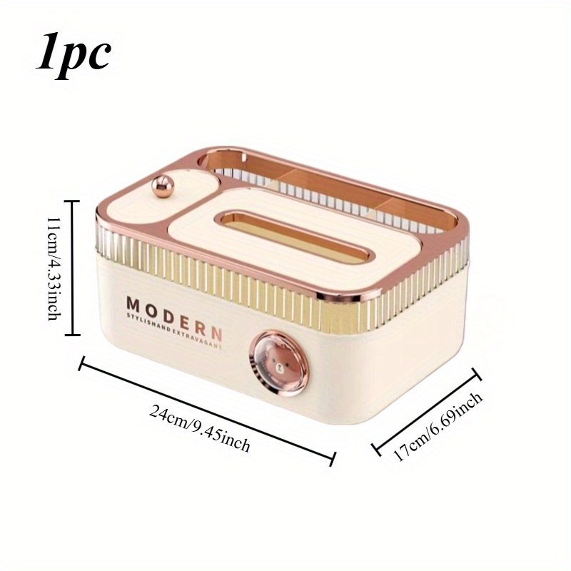 1 multi functional tissue box organizer with divided storage compartments for remote controls toothpicks and small items ideal for living room dining table coffee table suitable for home office dorm use desk drawer organizer for home storage Product details 2