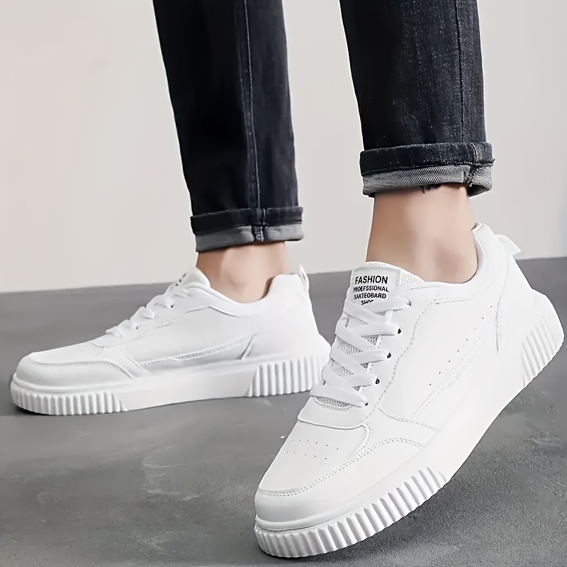 mens classic solid sneakers casual lace up low top walking and