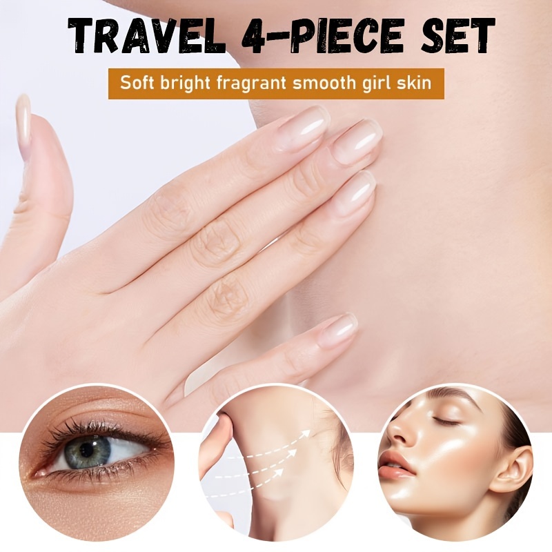 ROZINO 4pcs Retinol Skincare Set Firming, All Skin Types, Moisturizing & Firming, Caffeine Eye Cream, Face Cream, Moisturizing Cream, Facial And Neck Care Stick, Nighttime, Wrinkle Skincare Set, Skin Soft, Delicate And Smooth