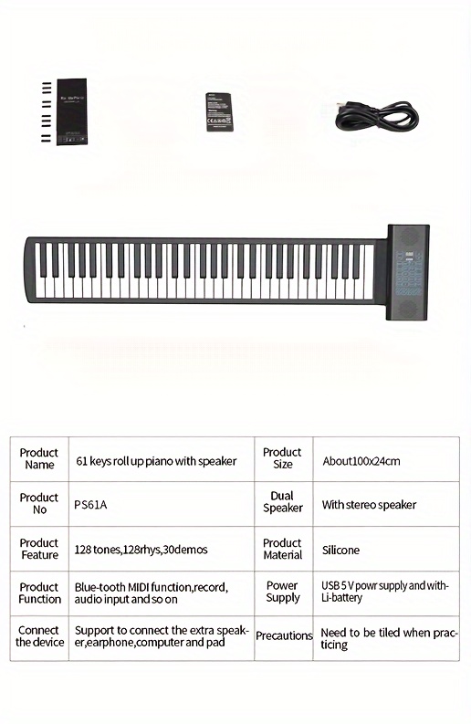 61 klavišų akustinė 128 tonų spalvos 12861 klavišų akustinė 128 tonų spalvos 128  