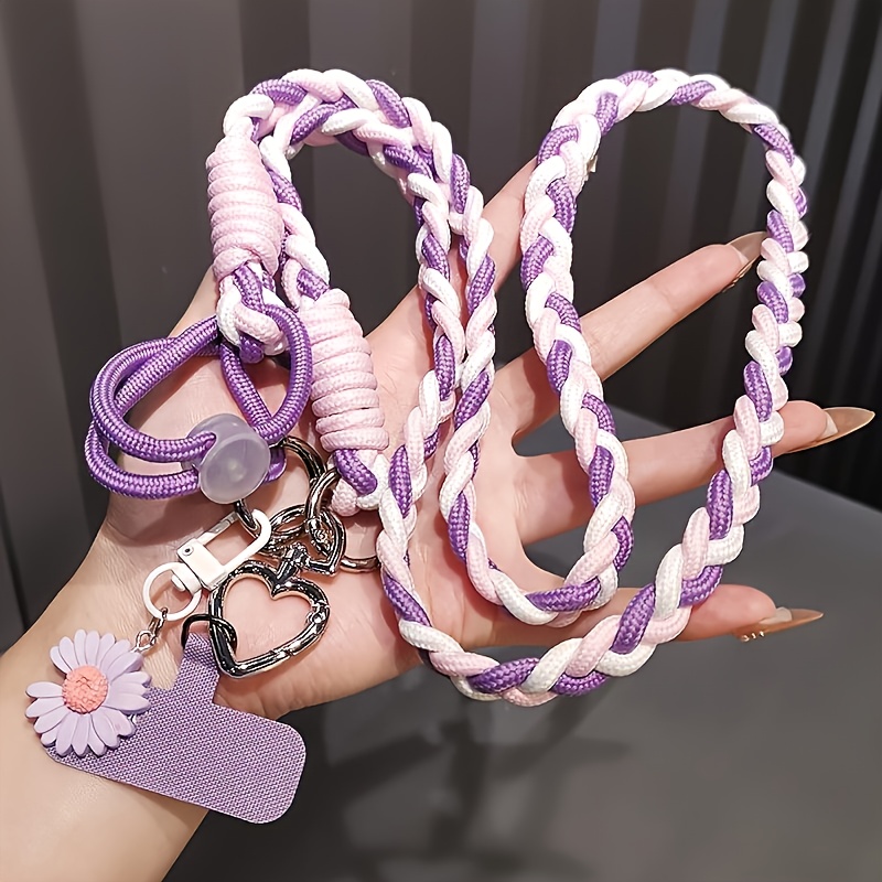 Image of Stylish Adjustable Braided Phone Lanyard - Long Length, Colorful Woven Cord With Metal Clasp, Outdoor Use, Anti-loss Design, Phone Strap, Phone Case With Lanyard, Phone Lanyard, Lanyard, Ph Strap