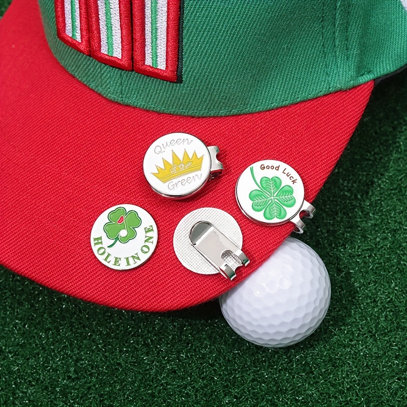 

Magnetic Golf Hat Clip & Ball Marker Set - Zinc Alloy, Assorted Patterns - Essential Golf Accessories