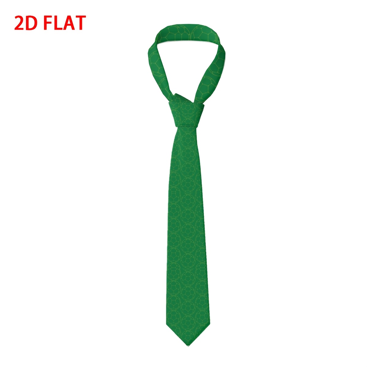 TEMU 1pc, Ballon de football vert, Cravate tendance pour homme, Impression plate 2D, Lavable à et en machine, Multi-, Idéal pour le street style,