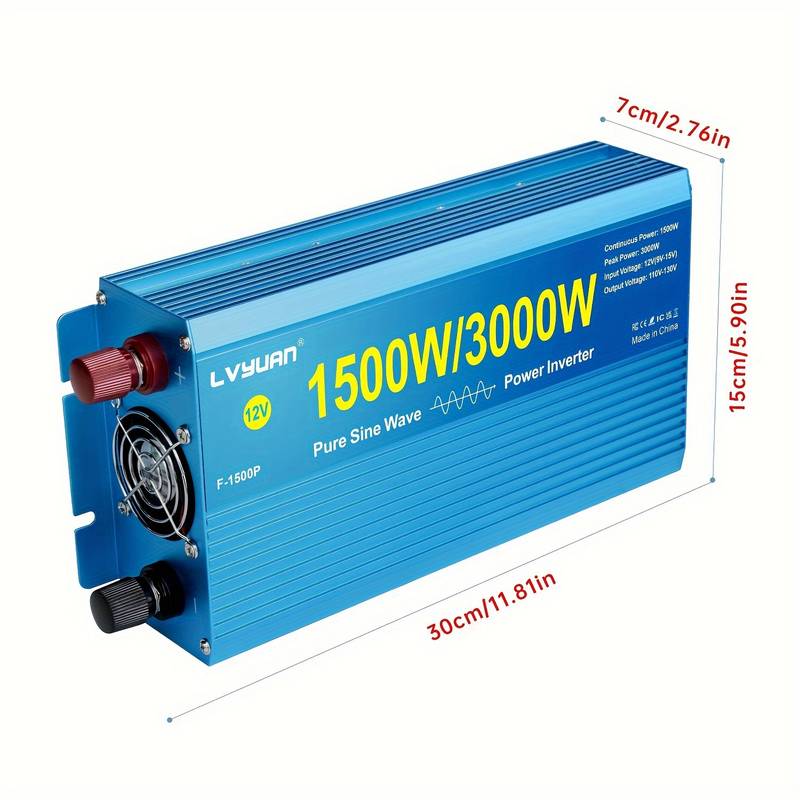 1500W 24V Pure Sine Wave Power Inverter 110V AC Outlet WZRELB For Truck Solar