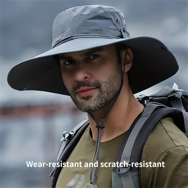 

Large Brim Sun Hat For Men With Face Covering - Perfect For Fishing, Mountaineering, And Casual Wear - Breathable Bucket Hat For Outdoor Activities