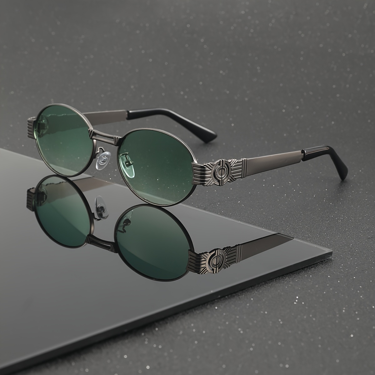 1pc Fashionable Oval Sunglasses - Small Frame Sunglasses, Durable Metallic Frame And Pc Lenses, Suitable For Parties, Photoshoots, And Daily Socializing