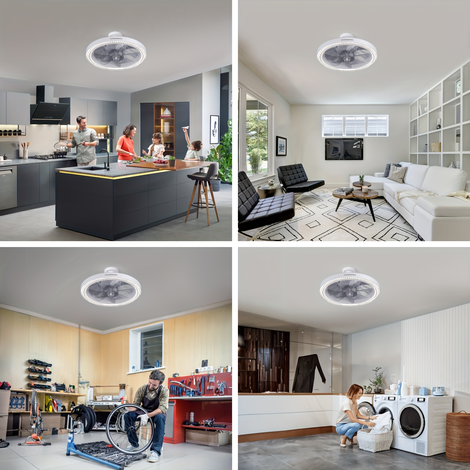 1pc fan with light & remote control, screw-in pendant fan with 3-speed wind adjustment, 3000-6500k adjustable led light, e26/e27 base, for bedroom, kitchen, living room, storage room, ceiling fan light fixture, kitchen lighting, modern lighting, durable construction Product details 6