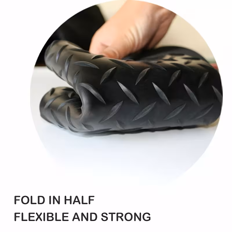 1pc rubber floor mat garage and mat willow black 100cm 300cm 39 37in 118 11in suitable for garages shops rooms mechanical shock absorption etc which are from heat and details 2