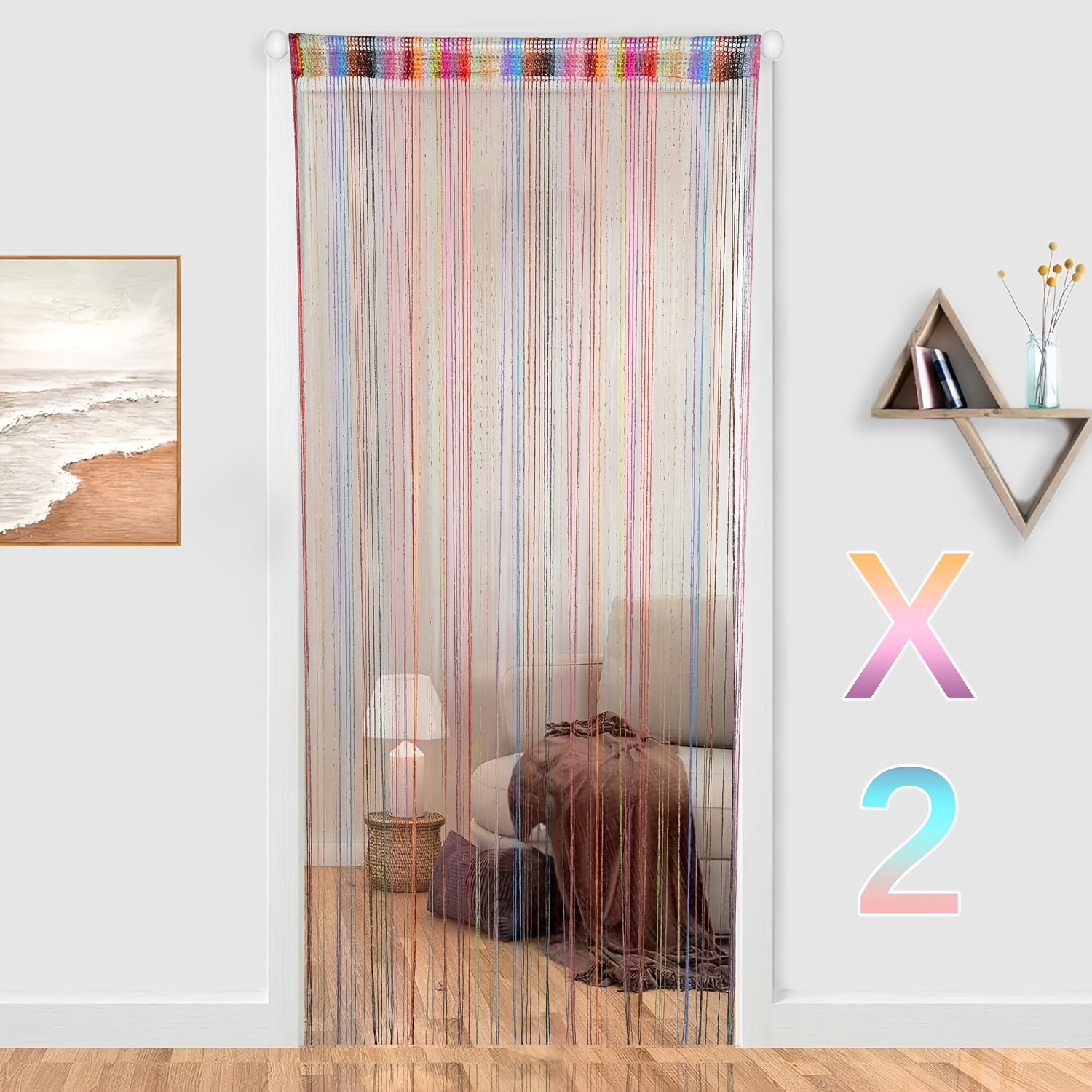 boho chic beaded curtains vibrant colorful polyester doorway