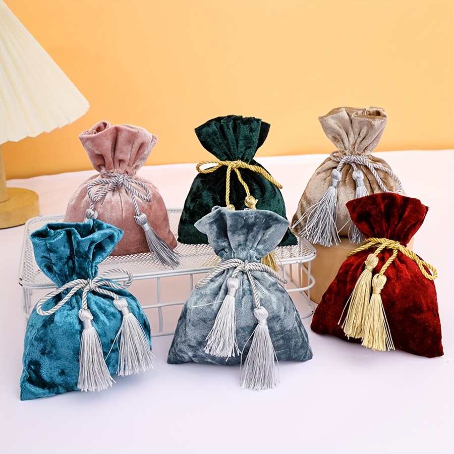 

10 Pcs Drawstring Gift Tassels - Jewelry Pouches For Favors, , , Promotional Presents - Universal Chenille - - For Carnivals & Gifting