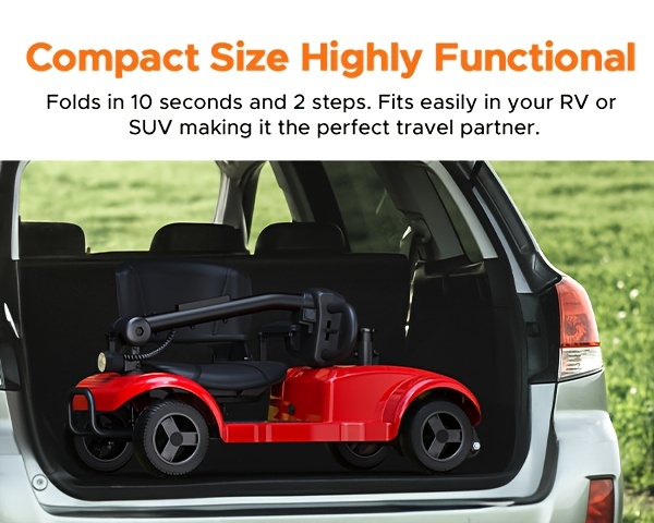 folding 4 wheel mobility scooter 250w motor 24v 12ah battery 15 5 mile range 8 solid tires 265 lbs capacity 37 2kg detachable basket front light compact portable for   perfect gift for moms   Product details 10