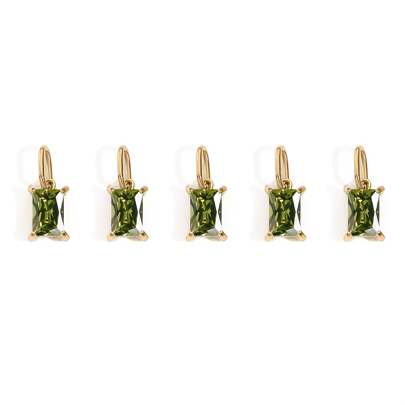 5pcs Women's Easy Stainless Steel Rectangular Zirconia Pendant Set