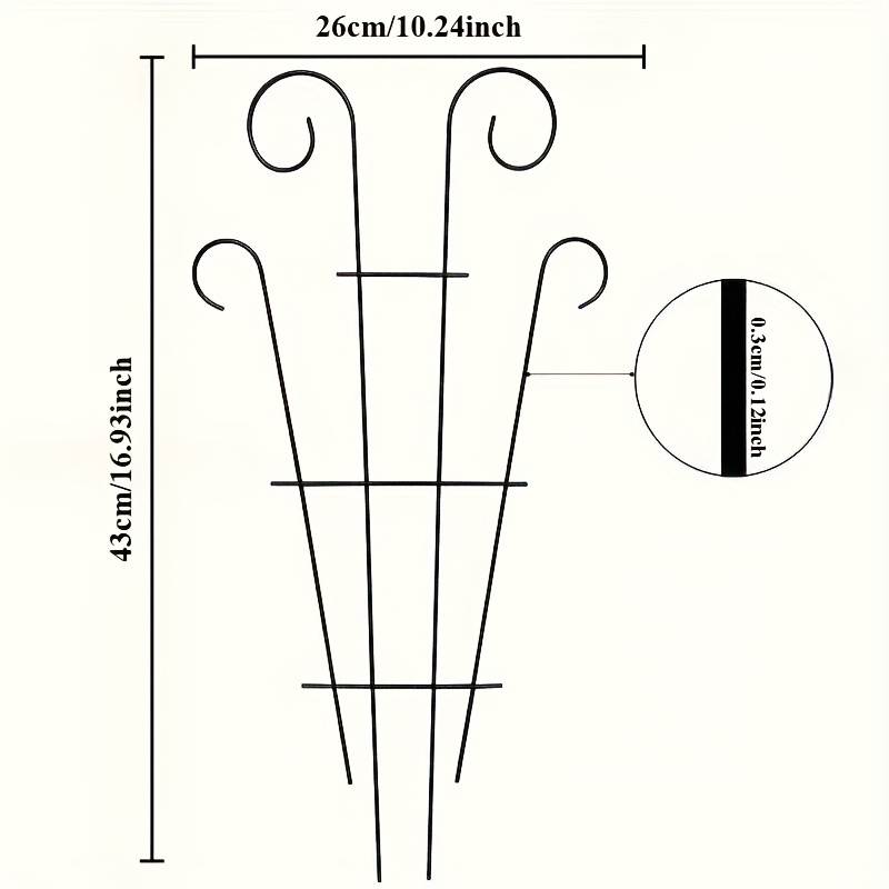 E-shop [Pflanzen Kletterstange Stützrahmen] Schwarzer Metall Pflanzenstützkäfig | Dekoratives Gitter | Innen/Aussenbereich | Kletterpflanzen,