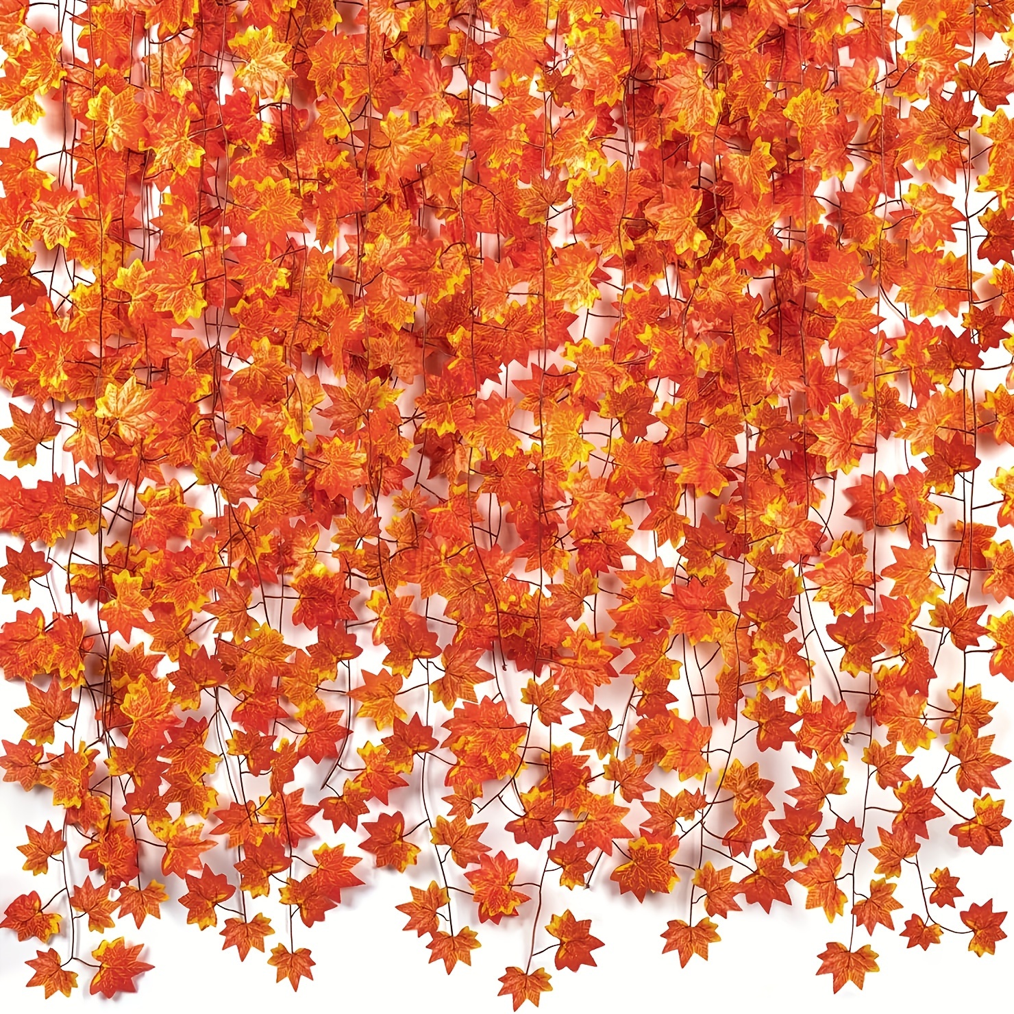 

Set Of 6 Artificial Maple Leaf Garlands For Thanksgiving, Plastic Vines For Home Decor, Versatile For Various Room Types, Ideal For And Thanksgiving Holiday Decoration, Unlit And Container-free