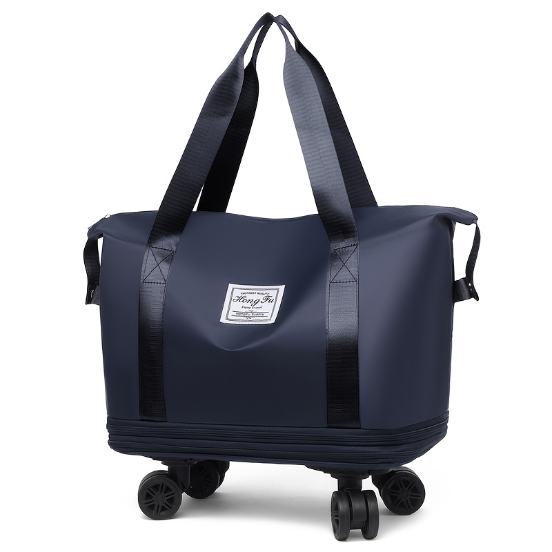 TEMU 1pc Extra Large Expandable Travel Luggage - Durable Oxford Cloth Material, Three-layer High-quality Design, With Universal Wheels (wheel Style