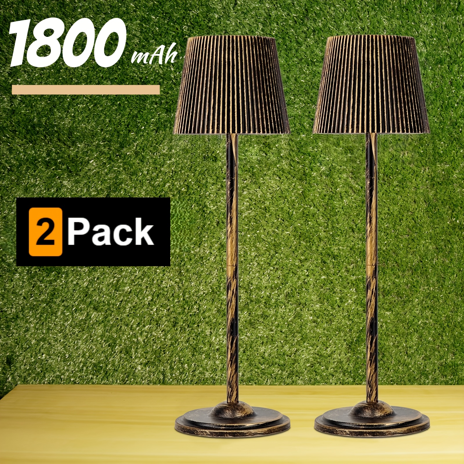 Two-Pack Portable LED Rechargeable Desk Lamps with Touch Control