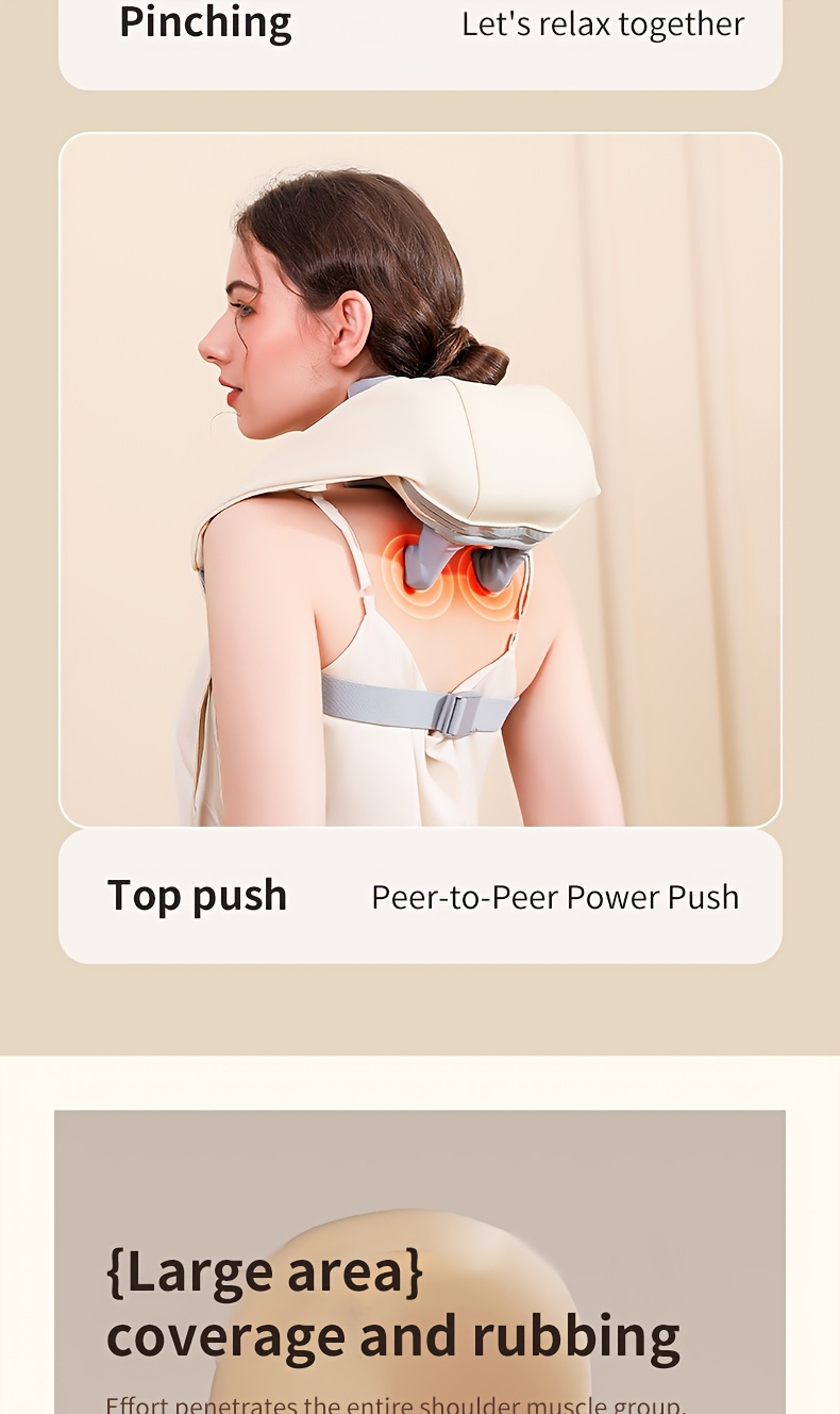 Neck Massager Back Waist Shoulder Neck Cervical Massage Automatic Kneading Device Trapezius Muscle Massager