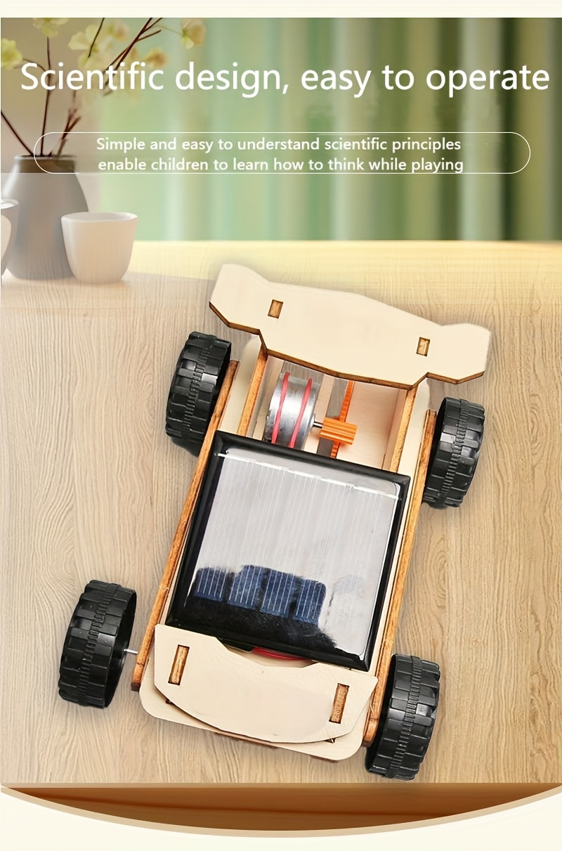 1 יחידה דגם ידני, מכונית סולארית עשה זאת בעצמך, ערכת חומרים steam, מניע את המכונית כאשר יש מספיק אור שמש, פותח את העיניים של הילדים, אוהב ללמוד פרטי מוצר 1