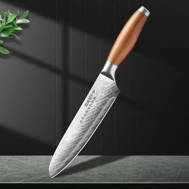 SYOKAMI Steak Knives Set Of 8, 4.8 Inch High-Carbon Japanese Stainless  Steel Non-serrated Steak Knife With Wood Handle, Damascus Pattern Full Tang
