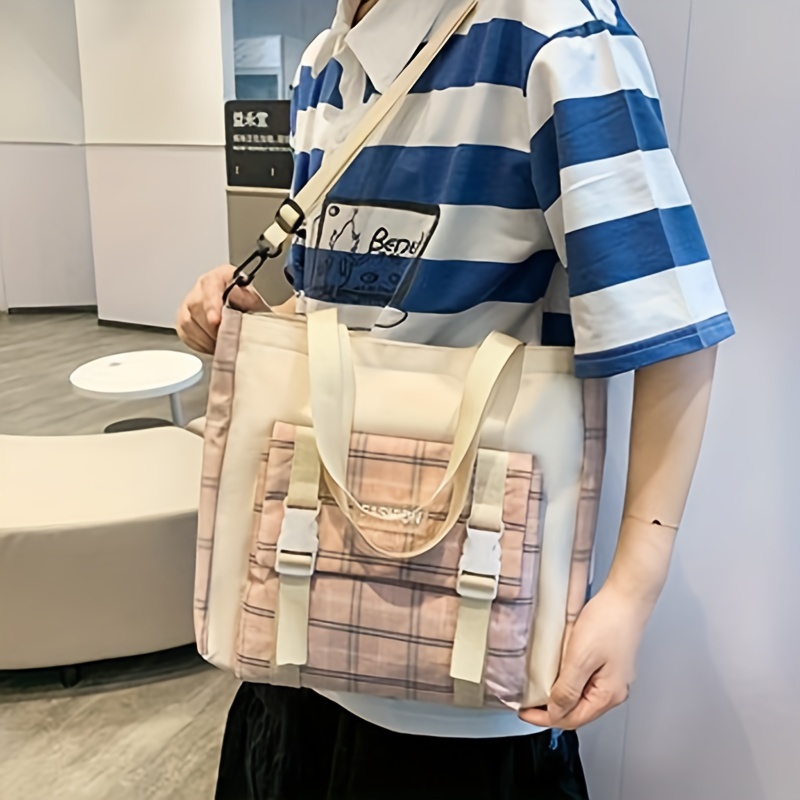Large Capacity Cartoon Canvas Five Piece School Bag Set with Cosmetic Bag, cute cartoon canvas five piece school bag large - Temu main image 2