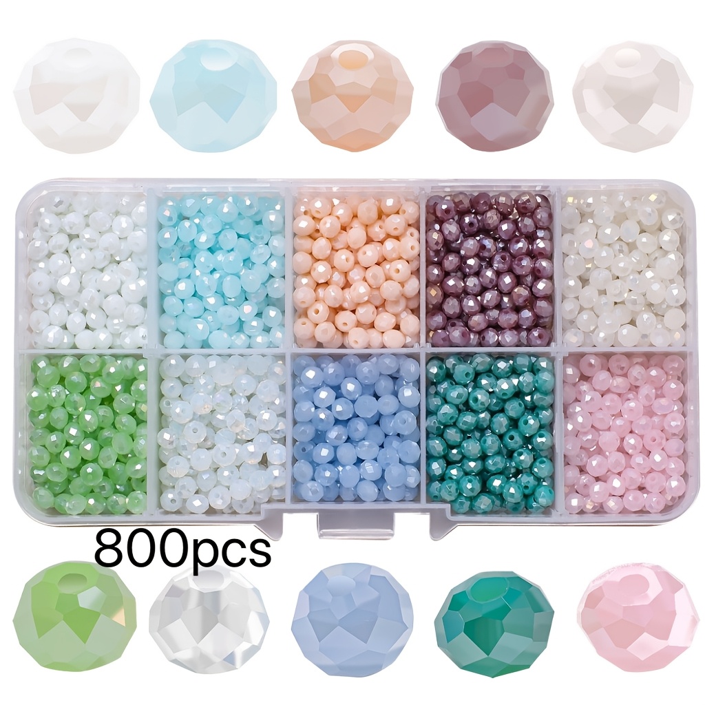 10- 4mm Flat Beads Crystal Handmade Jewelry Bead Loose Beads Wheel Beads 80pcs Per Grid Total 800pcs