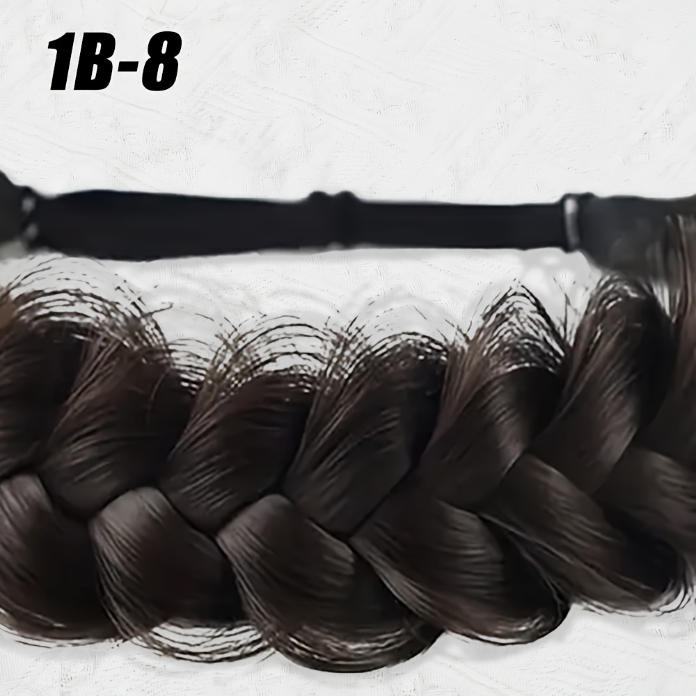 Image of 3 Skeins Braid Braid Synthetic Wig Elastic Band Adjustable Size Fashion Wig Accessory Suitable For Women' Wear