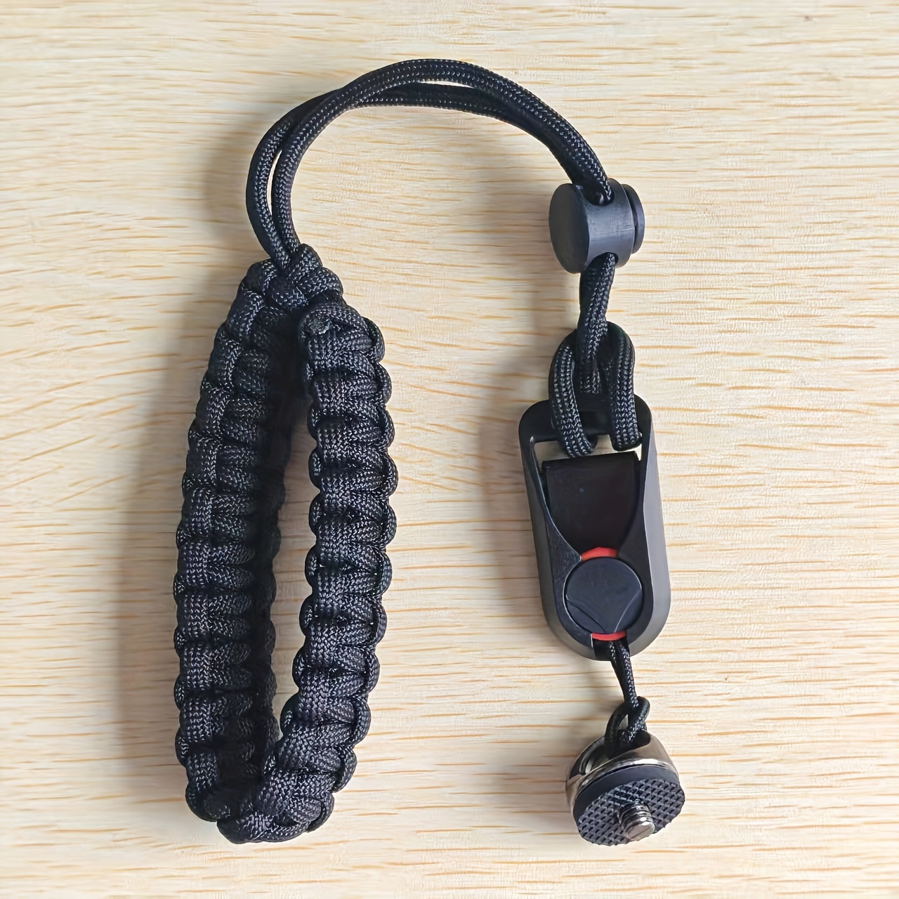 Universal Quick-release Camera Wrist Strap In Black - Adjustable Braided Lanyard Designed For 1/4" Tripod Mounts (compatible With For , , Dji, , Selfie Sticks, Cameras)