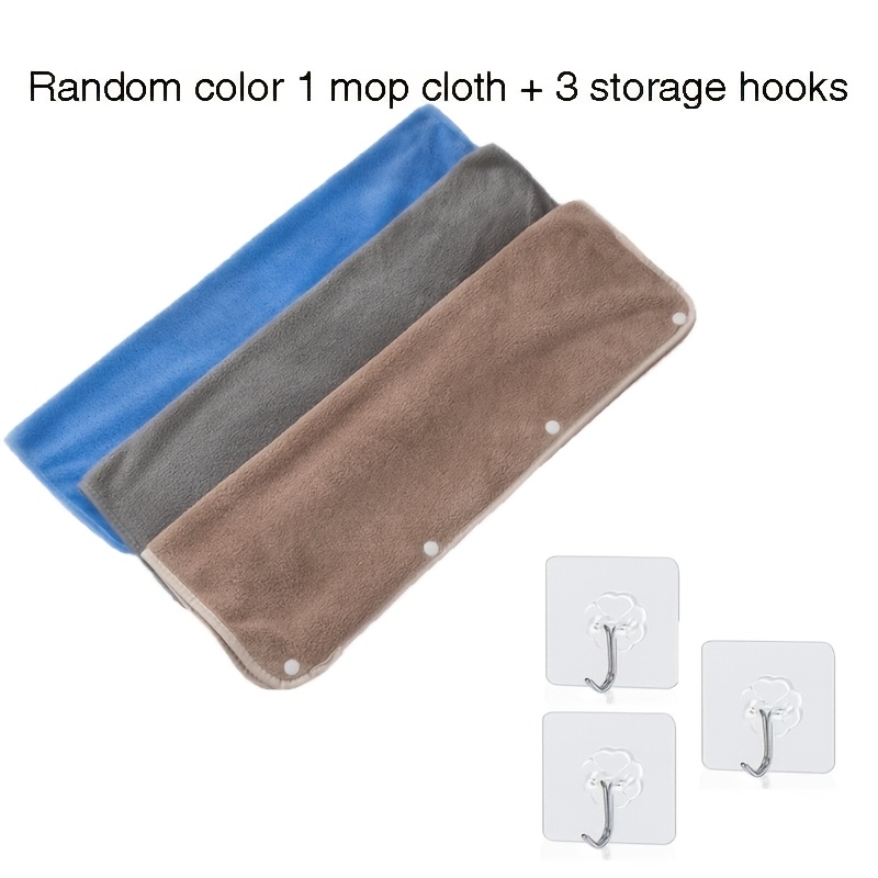 TEMU Juego de 4 piezas (Paño de mopa de color aleatorio y de secado) Mopa de piso con escobilla de goma súper absorbente, paño de repuesto especial,