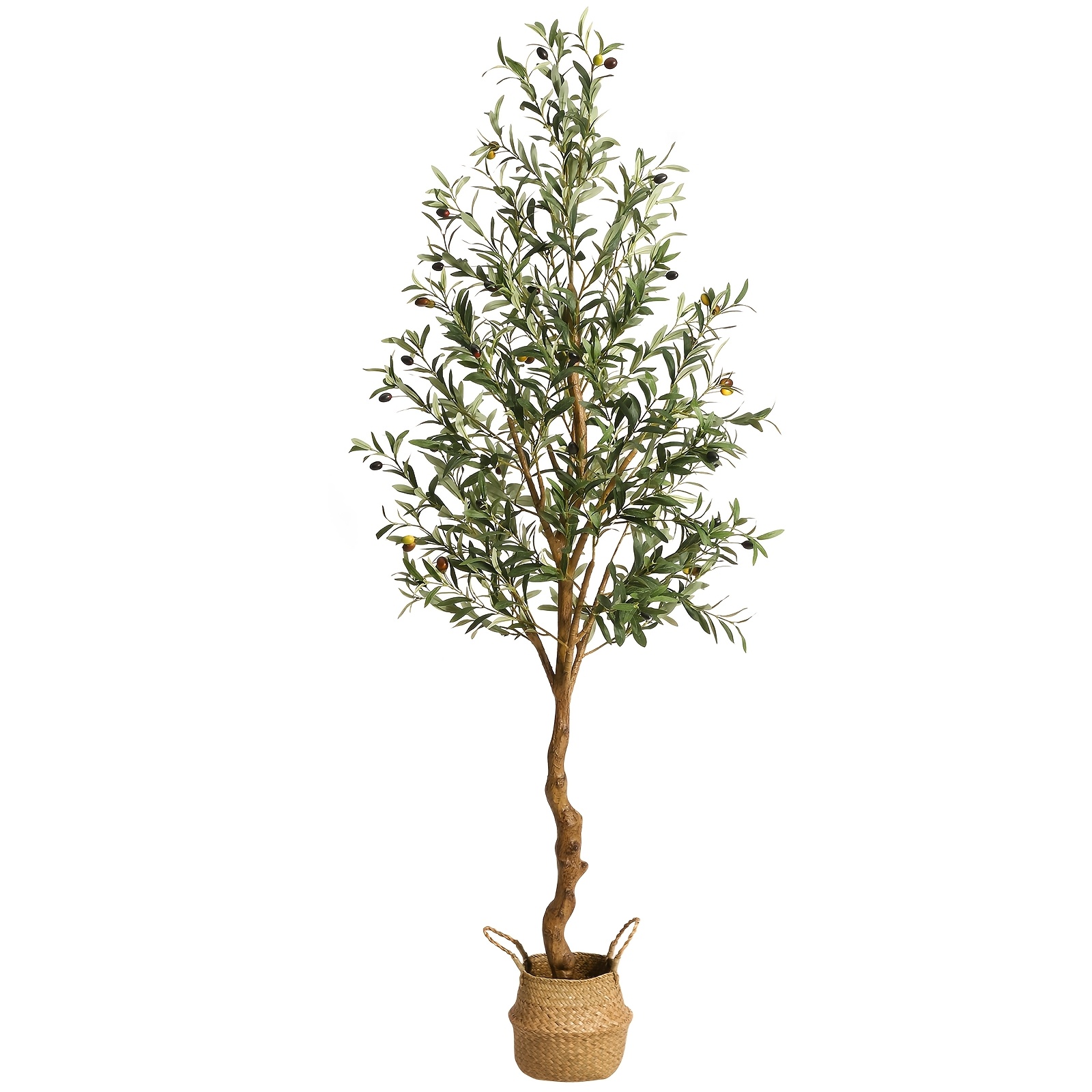 6ft Artificial Olive Tree Indoor, Tall Olive Tree With Moss, Black Nursery Pot, Artificial Silk Plant, Designed Wood Trunk And , Home Office Decor Gift