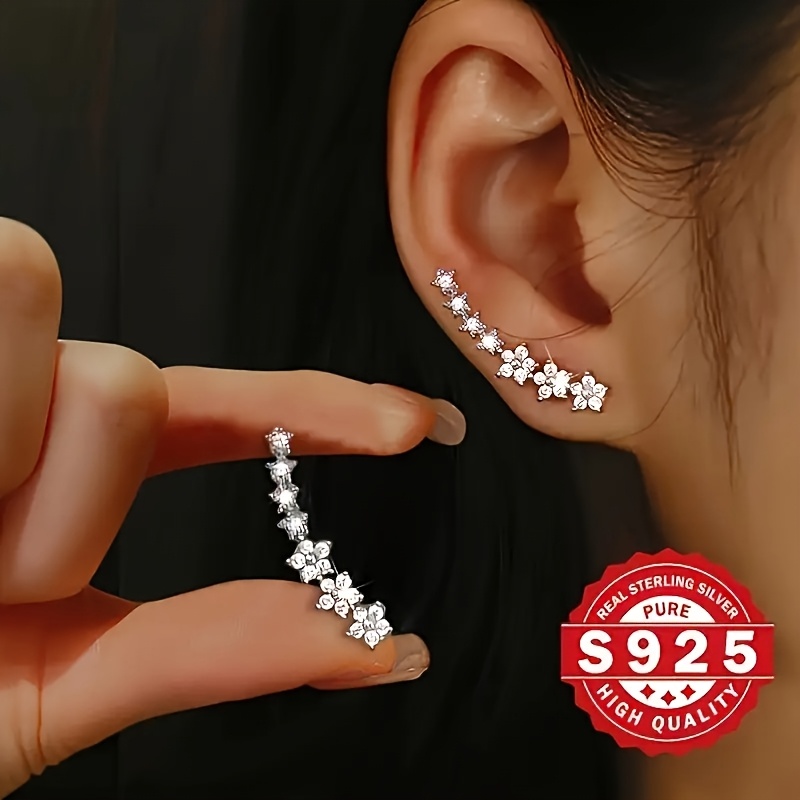 

925 Silvery Earrings: Cute And Elegant, Suitable For And Gift , Christmas, Valentine's Day And All