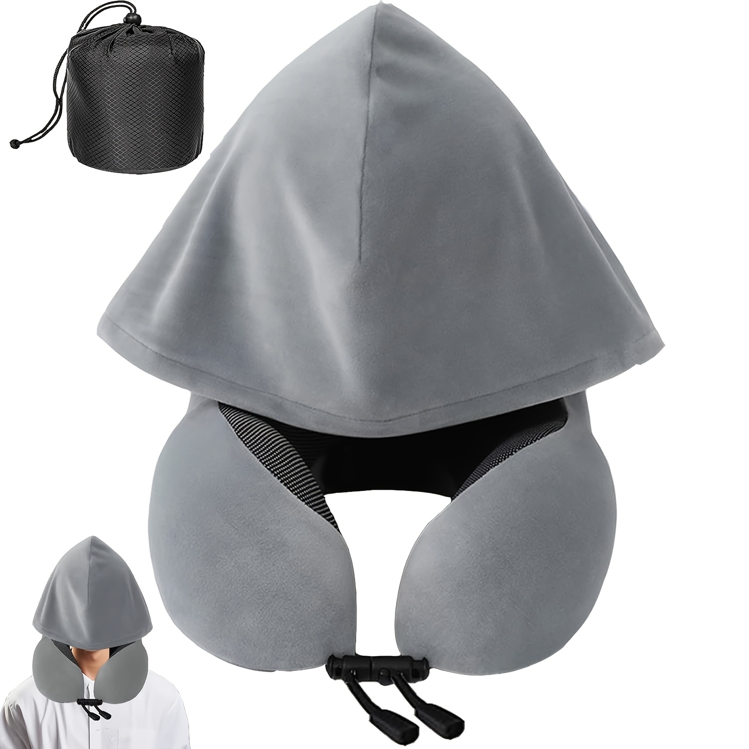 Pillow – Ergonomic Neck Support Pillow Suitable For Airplanes, Cars, And Trains, With A Soft Pillowcase. Compact Size 26×26×45cm, Lightweight And Portable At 0.35kg – Gray