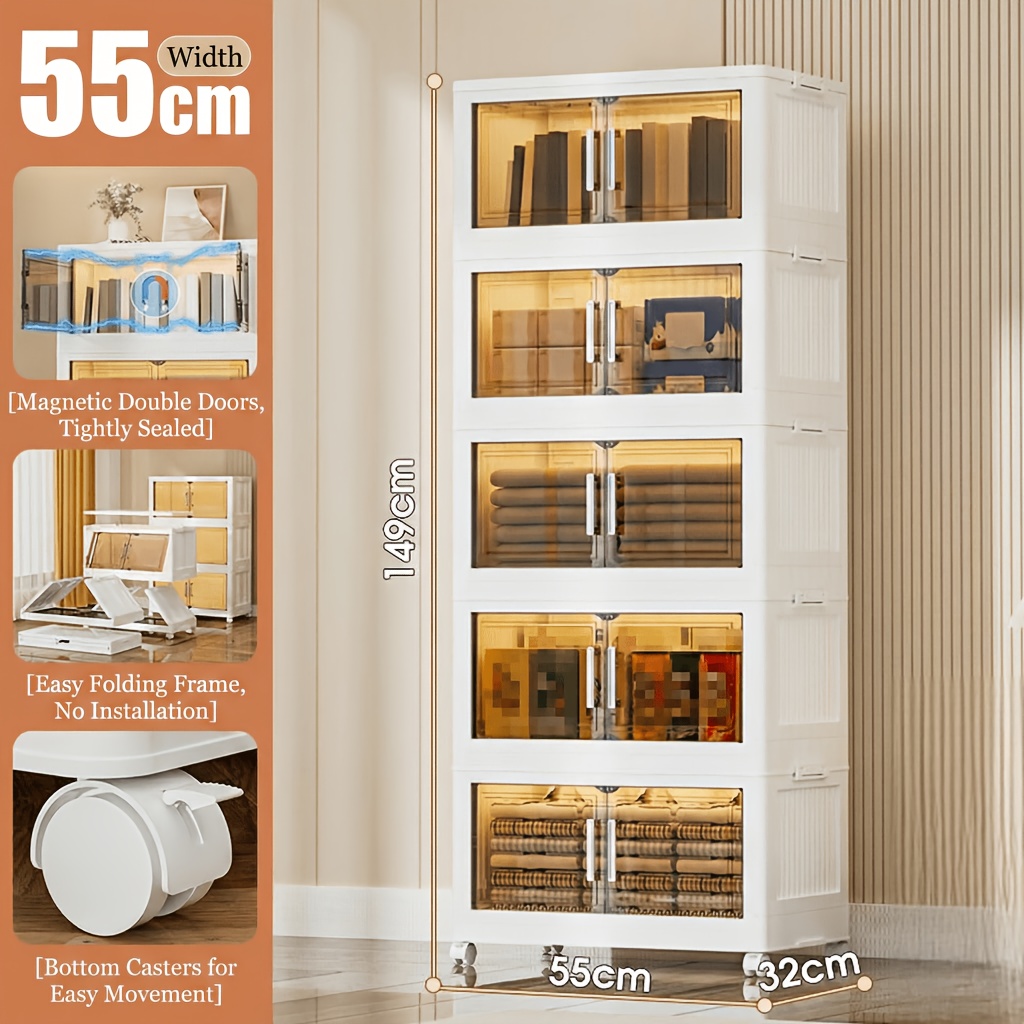 55 49cm Wide White Freestanding 3 4 5 Layers Cabinet For Bathroom Bedroom And Office
