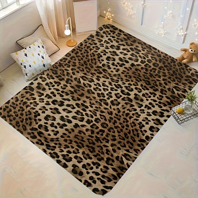 

Luxurious Leopard Print Area Rug - Ultra-soft, Thick Flannel With Non-slip Backing, Machine Washable - Perfect For Living Room & Bedroom Decor Washable Area Rug Rugs For Bedroom Aesthetic