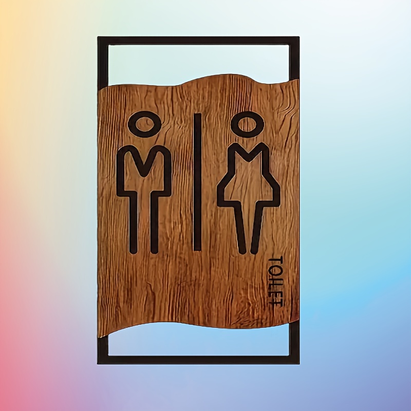 E-shop Herren- und Damen-WC-Schilder, hergestellt aus Acrylmaterial, erhältlich in Holzoptik und . Geeignet für Büros, Gewerbegebäude und Restaurants.