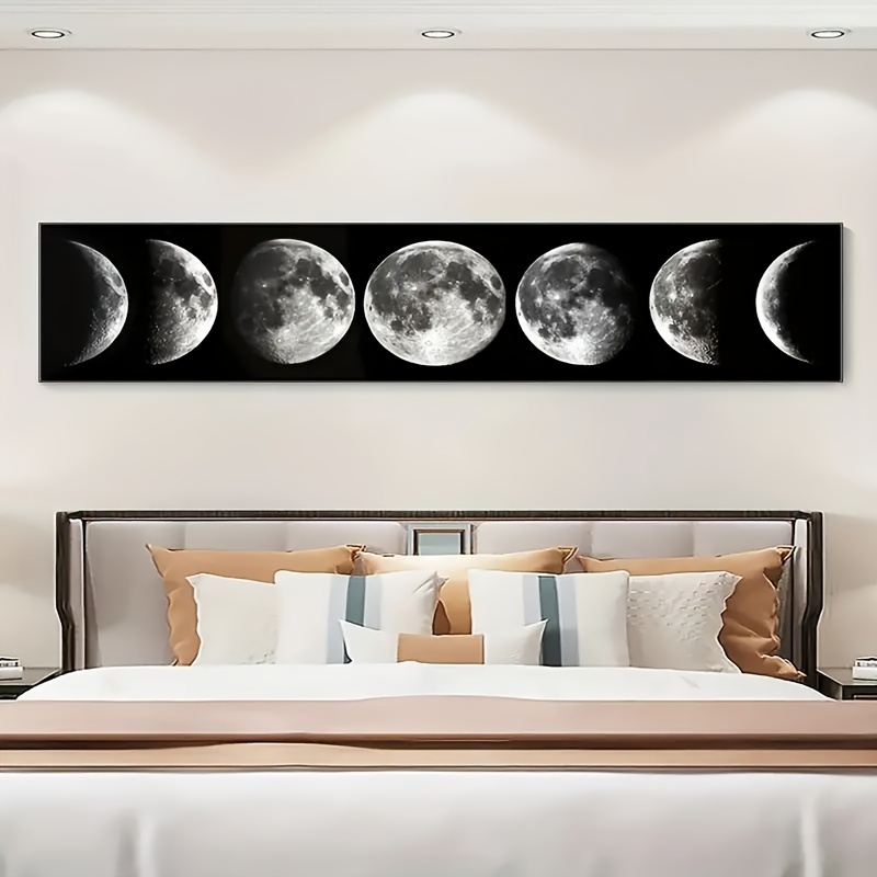 

Large 5d Diy Diamond Painting Kit - Moon Phase Design, Round Rhinestone Art For Beginners, Home Decor Craft, 11.81x43.31 Inches Large Diamond Painting Kits Diamond Painting Kits Large Size